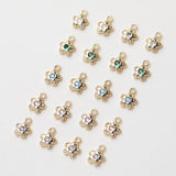 Flower Charm with loops, Cubic Zirconia Pave Pendant for Bracelet Necklace Earring, Jewelry Findings GZ637