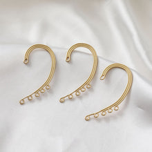 Load image into Gallery viewer, Ear Clips No Piercing For Women, with 5 loops, 14K Gold/Silver, Ear Cuff Clip, Pierceless, Ear Wrap Findings BB125