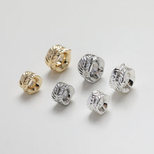 Load image into Gallery viewer, Feather shaped spacer beads, 14K gold plated, feather hole beads, necklace and earring making beads, jewelry findings SC005