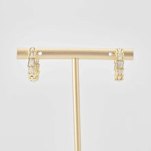 Load image into Gallery viewer, Cubic Pave Ear Hoops, 18.6mm 18K Gold Plated Leverback Earrings, Huggie Hoops Earring Finding with Loops S20657