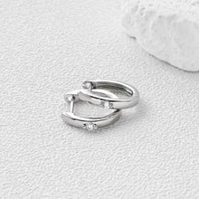 Load image into Gallery viewer, Gold Ear Hoops Pave CZ, Oval Hoops, 15.5mm, 18K Gold Plated Leverback Earrings, Huggie Hoops Earring D0556