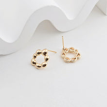 تحميل الصورة إلى عارض المعرض، قرط متدلي على شكل دائرة غير منتظمة، ذهب/فضة عيار 14 قيراط، أقراط فضة S925 خالية من النيكل، قرط دائري مع حلقة ZX269