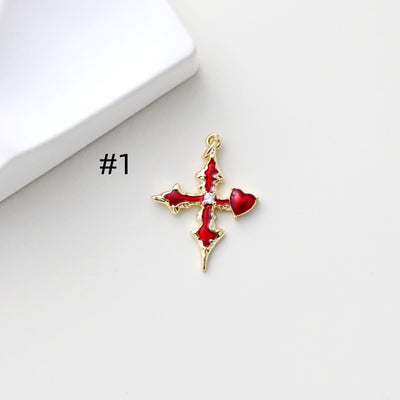 North Star Charms, 18K Gold Plated Charm, Enamel Star pendant, Bracelet Making Pendant, Jewelry Findings S1306