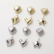 Load image into Gallery viewer, 3D Heart Charms, StarFish Charm,  14K Gold Plated CZ Pave Love Pendant, Necklace Making Pendants, Jewelry Findings GZ630