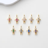 Colgante de niño, dije de piedra de nacimiento, circonita pavé, dije para mamá e hijo, chapado en oro de 18 quilates, para hacer pulseras y collares, accesorios de joyería S1397