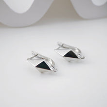 Load image into Gallery viewer, Rhombus English lock with loop, Gold/Rhodium Plated Earring hoop, Hypoallergenic &amp; Nickel-Free，DIY Handmade Earring Findings Supplies D0089