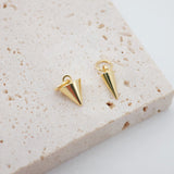 Delicados dijes de punta de oro, colgantes chapados en oro de 18 quilates, dijes para hacer pendientes y collares, 10 mm, accesorios de joyería S802