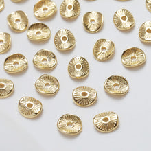 Load image into Gallery viewer, 10pcs Curved Spacer Beads, 14K Gold Plated, 8.6mm, Dainty Round Earring Making Beads, Jewelry Finding GZ377