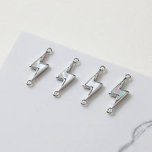 Load image into Gallery viewer, Lightning Charm, Shell Pendant, 1 loop, 2 loops, Bracelet Necklace Making, 14K Gold/Silver Plated Jewelry Findings ZZ098