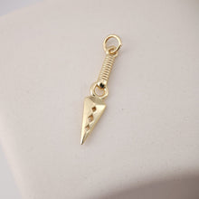 Load image into Gallery viewer, Danity Feather Pendant, Plume Charm, 18K Gold Plated Earring Making Findings, Jewelry Findings S1133