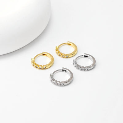 Cubic Zircon Earring Hoop, Gold Plated Huggie Hoop Earring, Leverback Earring, DIY Earring  Findings,Handmade Earring Supplies D0518-D0516