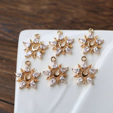CZ Pave Star Charm, Cubic Zircon Crystal Pendant, CZ Earring Charms,  Real Gold Plated Brass Earring Charms, Jewelry Findings HL023-F216