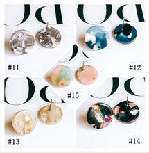 Load image into Gallery viewer, 10PCS Acrylic Round Earring Findings, 15 Colors You Choose, S925 Silver Ear Stick, Nickel Free, Earring Finding MY008