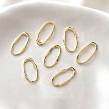 Load image into Gallery viewer, 5pcs Oval Closed Jump Ring, 14K Shiny Gold/Silver Plated Jump Ring Connectors 24x13mm for Jewelry Making Supply JH020