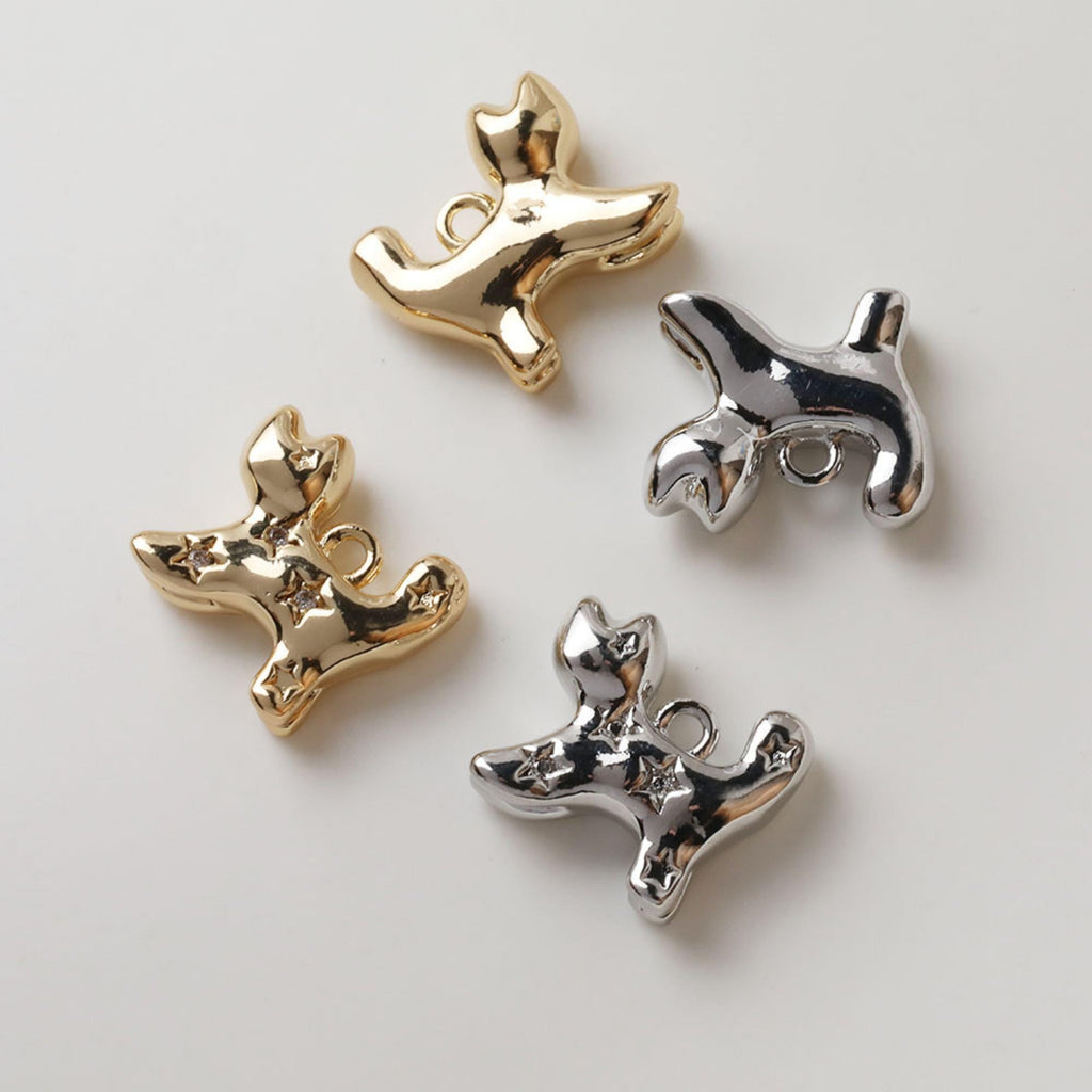 Dije de conejito, colgante de conejo bañado en oro de 14 quilates, dije de animal, dije de gato, accesorio para collar GZ722