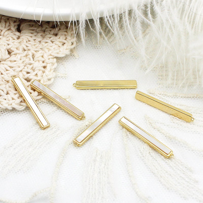 قلادة صدفية مستطيلة الشكل، مطلية بالذهب عيار 14 قيراطًا، حلية من عرق اللؤلؤ، صناعة القلائد، مكونات صناعة المجوهرات CF001