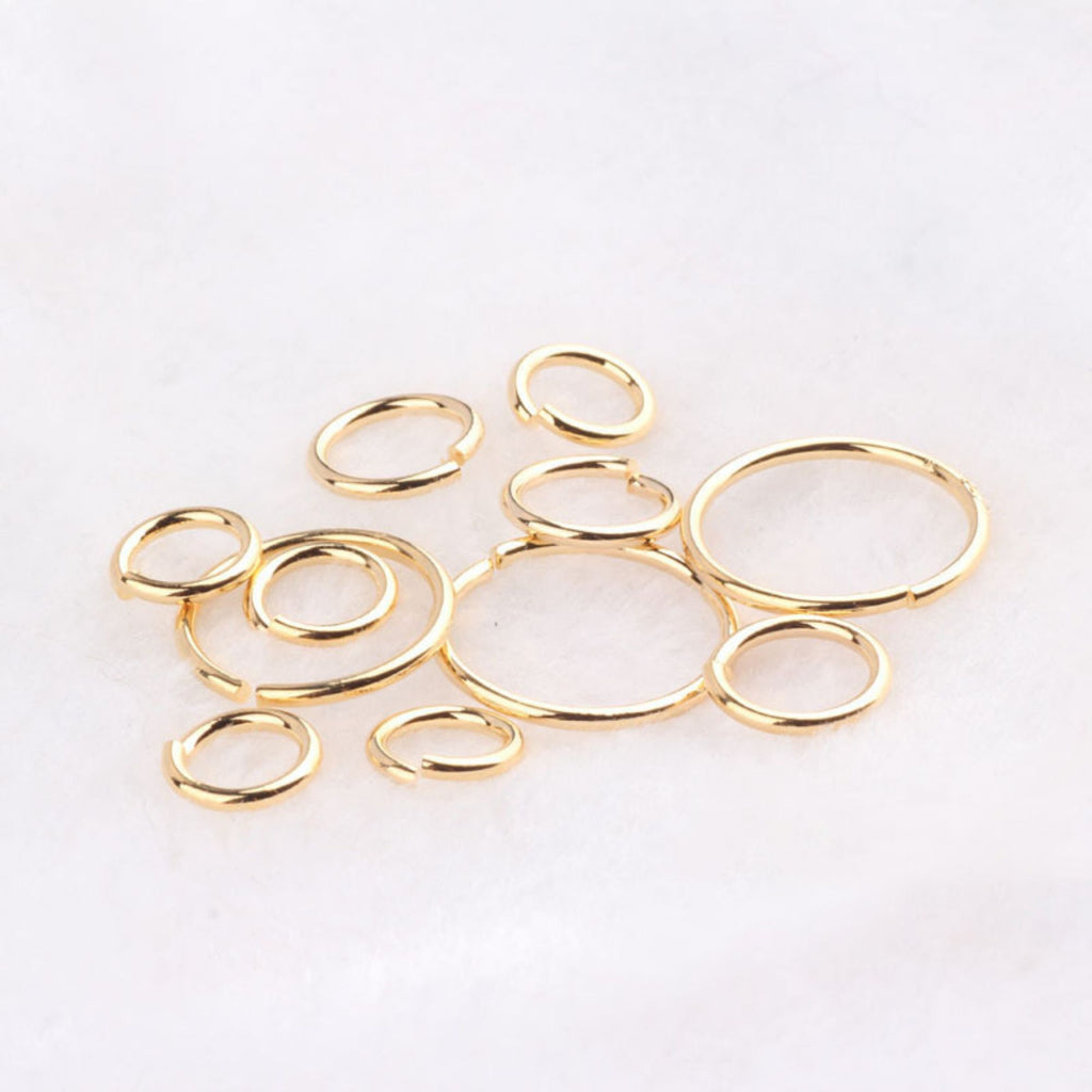 10pcs Big Size Jump Rings for Jewelry Making, Thickened Gold Plated Open Jump Ring,  10mm 12mm 18mm 20mm QR035
