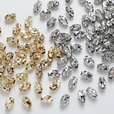 Barrel shaped spacer beads,14K gold plated,faceted spacer beads,necklace and earring making beads,jewelry finding SC008