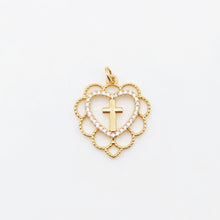 Load image into Gallery viewer, Cubic Heart Charms, 18K Gold Plated CZ Pave Love Charms, Bracelet Necklace Making Pendants, Jewelry Findings S20551