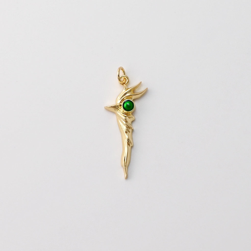 Scepter Pendant, Woodpecker Charms, Enamel Animal Charms, 18K Gold Plated Birds Pendants, For Necklace Making, Jewelry Findings S1434