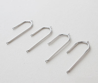 Colgante de arco asimétrico, conector en forma de U arqueada, accesorios para aretes chapados en oro de 14 quilates, accesorios de joyería GZ641