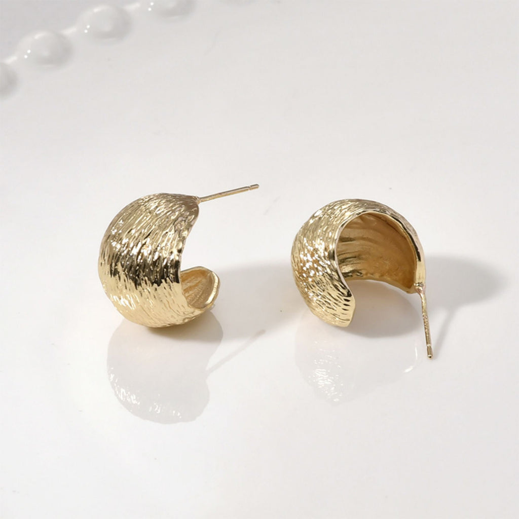 C Shape Wire drawing Earrings Post, 14K Gold, S925 Silver Ear Pin Nickel Free Earrings, Ear Stud Hypoallergenic Earring Findings LL229