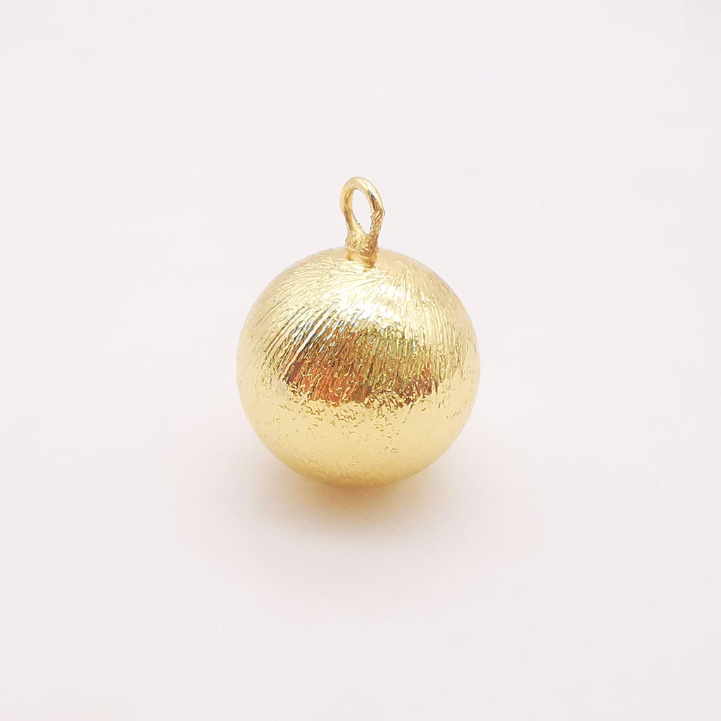 10PCS Gold Ball Charms, 18K Gold Plated Ball Charms, Round Ball Pendant,  Necklace Charms, Jewelry Findings S333