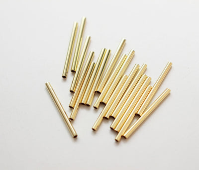 10pcs Tube Spacer Beads, Noodle Tube, 15~45mm, 18K Gold Plated Beads, Bracelet Necklace Making Jewelry Finding GZ182