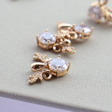 Load image into Gallery viewer, 10pcs CZ Pave Small Deer Charm, Cubic Zircon Crystal Pendant, Bracelet Necklace Pendant, 14K Real Gold Plated, Jewelry Findings JY074-F217