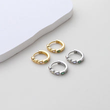 Load image into Gallery viewer, CZ Multicolor Earring Hoop, Gold Plated Huggie Hoop Earring, Leverback Earring, DIY Earring  Findings, Handmade Earring Supplies D0524-D0527