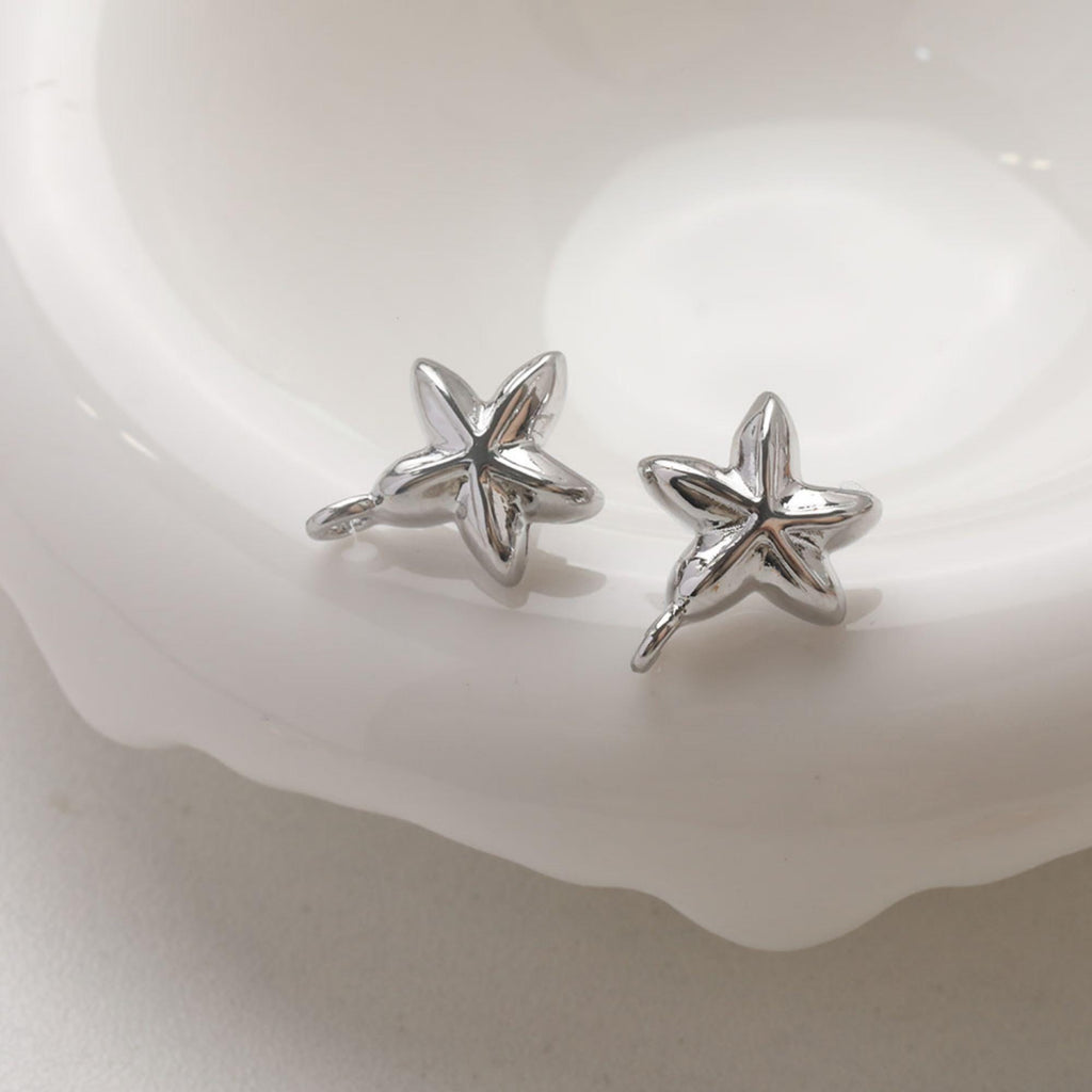 Starfish Charm, Starfish Post, Gold Marine Life, 14k Gold Plated Brass, Necklace Making, Jewelry Findings GZ756