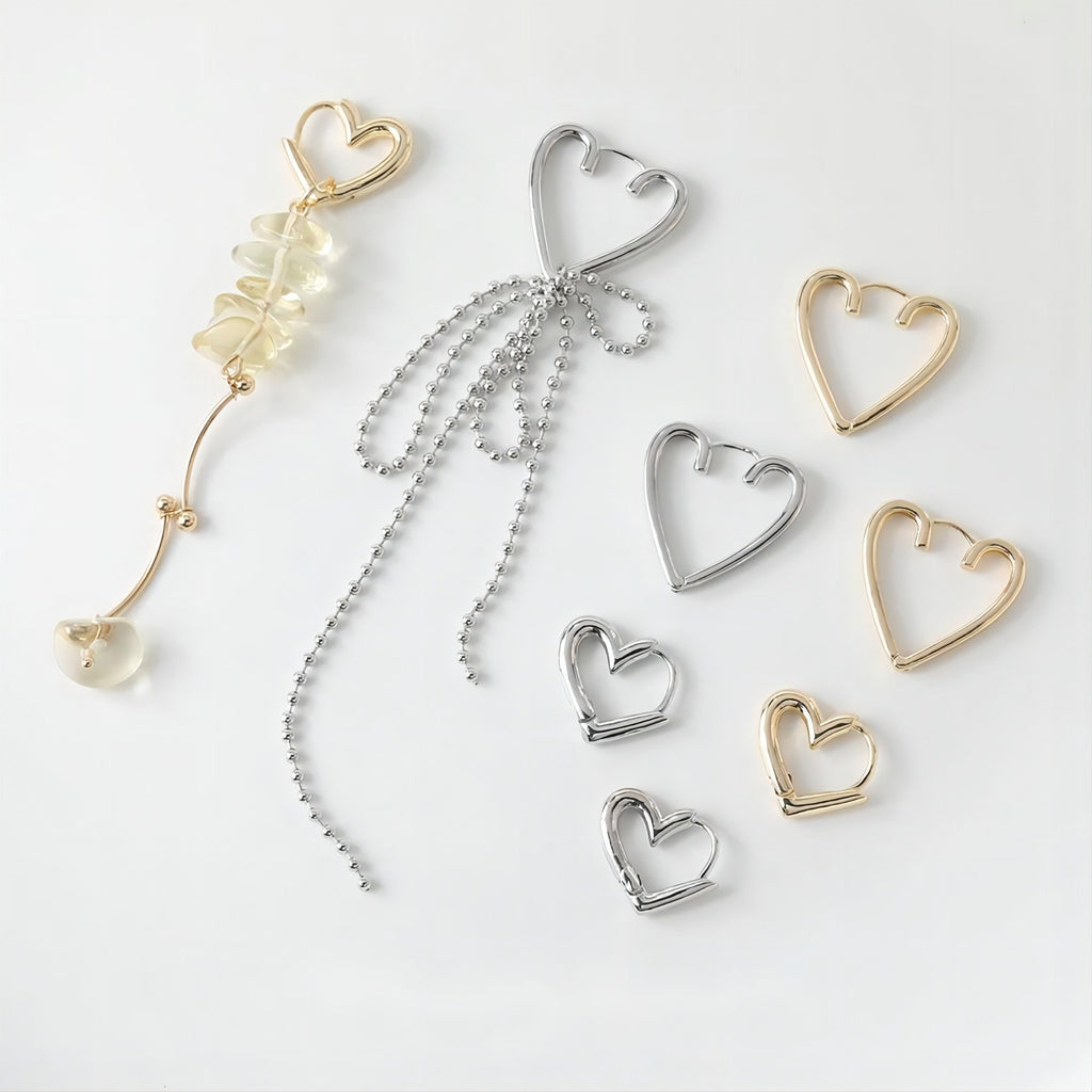 Heart Hoop Earring, S925 Silver Ear Pin, Huggie Hoops Earring Finding, Heart Ear Hoops, 17mm, 22mm, hoop earrings GE033