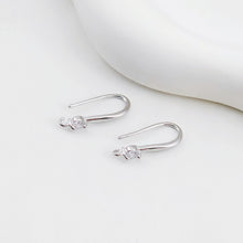 Load image into Gallery viewer, 18K Gold Plated Ear Wires, Round Cubic Pave Earring Hooks, Nickel Free, Fish Hooks, Ear Wires for Jewelry Making D0142