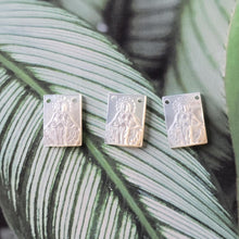 Load image into Gallery viewer, Maria White Mother-of-Pearl, MOP Shell Pendant, Engraved Maria White Nacre, Pearl Oyster, Rectangular Shell Jewelry Making Findings RY075