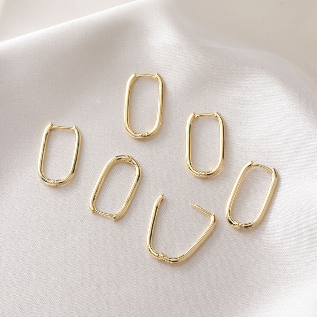 U Shape Earring Hoop, 14K Gold Plated, Huggie Hoops Earring Finding, Ear Hoops, 11.5*21mm, hoop earrings BB129