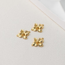 Load image into Gallery viewer, Flower Charm, Micro Pave Flower Pendant, Flower Connector,  18K Gold Plated, For Necklace And Earrings Making, Jewelry Findings D0498