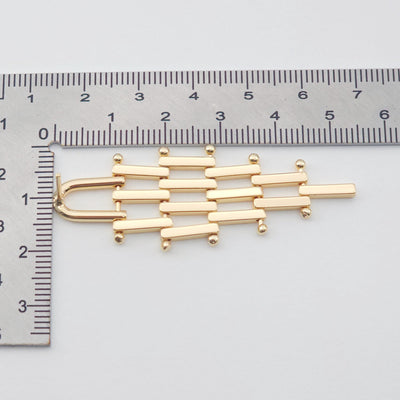 18K Gold Shaped Dangle Earring, Stud Earring Nickel Free, 54*19.5mm, Hypoallergenic Earring Findings ZX169