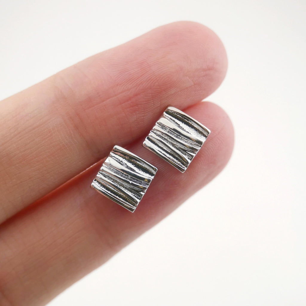 4pcs Gold Square Earring Post, 8mm, S925 Silver Ear Pin, Nickel Free Earrings, Ear Stud Loop, Hypoallergenic Earring Findings ZX024