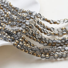 Load image into Gallery viewer, Gold Rimmed Round Glass Beads, 6*3mm, Crystal Glass Loose Beads for Jewelry Making, DIY Beads Finding GZ550