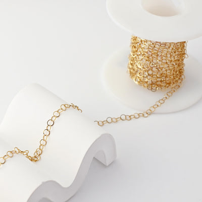 Stainless Steel Cable Chain, 4mm in Flat, 18K Necklace Link Chain, Unfinished Chain, Hypoallergenic, Necklace Making Findings GT010