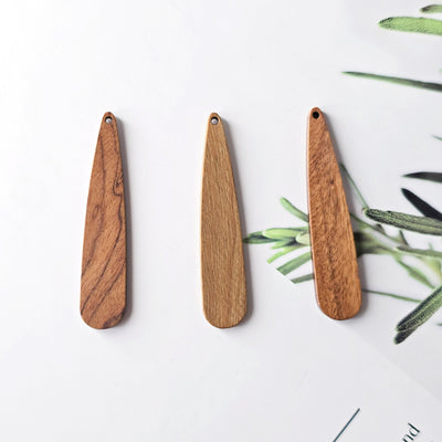 2PCS Strip Shape Wood Charms, Wooden Pendant, Reclaimed Walnut Wood, Geometric Statement Wood Earrings Diy Ideas JT963