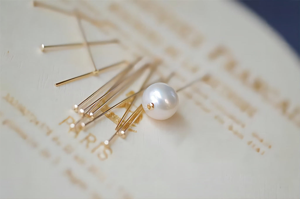 14K Gold Filled Head Pins- [10PCS] 21/23/25/27 Gauge, Head Pins, Gold Filled Jewelry Making Supply BL017