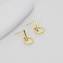 Load image into Gallery viewer, 18K Gold Circle Post, S925 Silver Pin, Round Stud Earring Nickel Free, 22.7*12mm, Hypoallergenic Earring Findings D0364