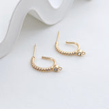 4PCS Arc Wire Ear Post with Loops, CZ Pave Threader Earrings, 16mm, Nickel Free, 18K Gold Plated Earring Finding ZX061