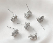 Load image into Gallery viewer, Irregular Ear Post With Loop, S925 Silver Ear Pin Nickel Free Earrings, Gold/Silver Ear Stud, Hypoallergenic Earring Findings G0010-D0013