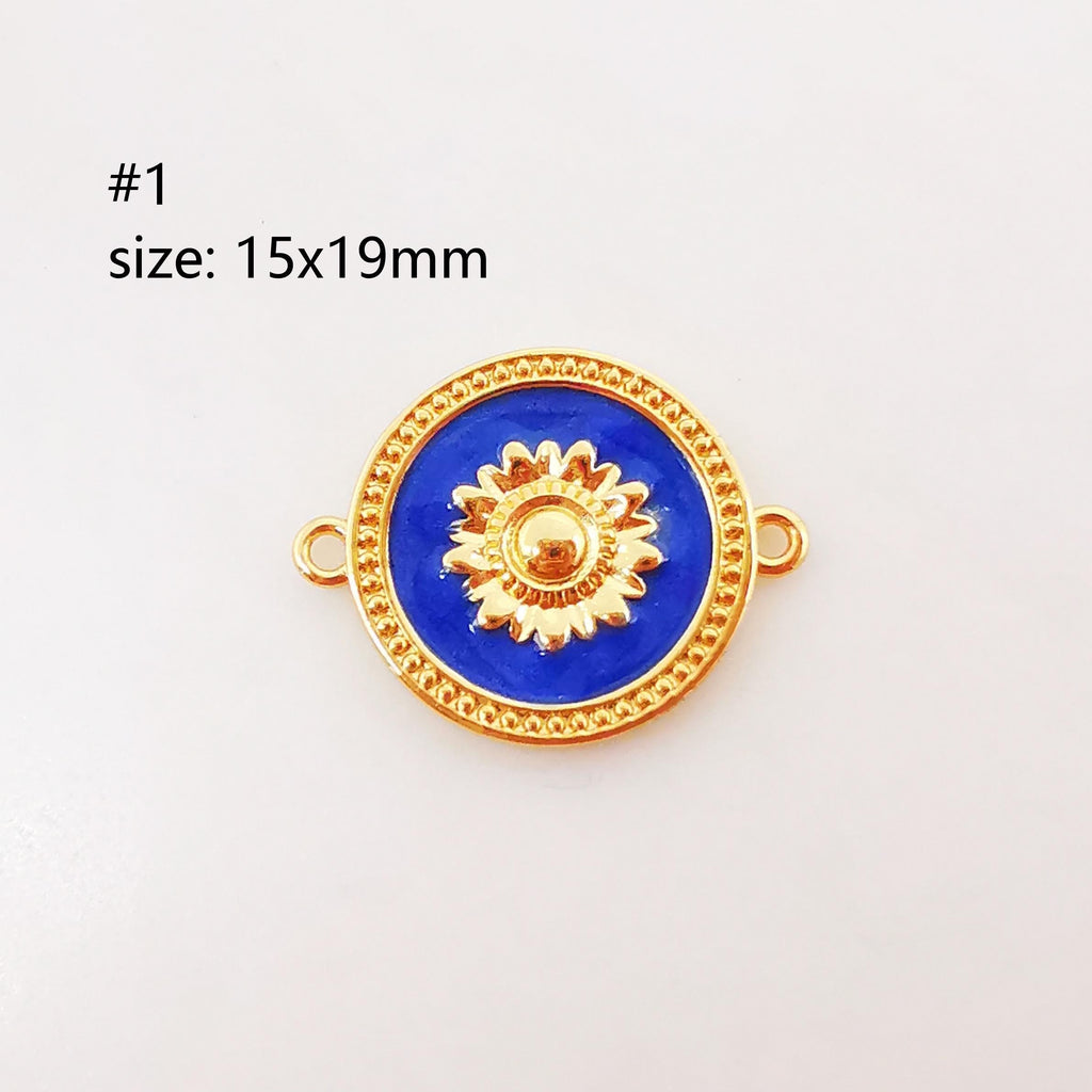 Enamel Connectors, Duck/Bow/Flower/Elephant Connector, 18K Gold Plated CZ Pave, Bracelet Making Charms, Jewelry Findings S1012