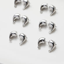 Cargar imagen en el visor de la galería, Pendientes de aro con diseño de cuerno de vaca, oro/plata de 14 quilates, pendientes de plata S925 sin níquel, accesorios hipoalergénicos para pendientes tipo botón GE116