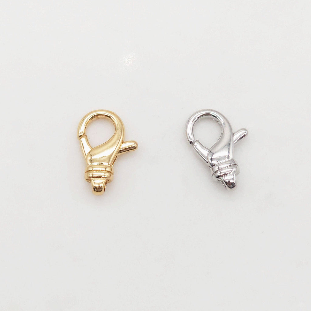 18K Shiny Gold Plated Lobster Clasp Claw, 19.2*13mm, Necklace Bracelet Making Clasp with Closed Loop, Jewelry Findings S20368