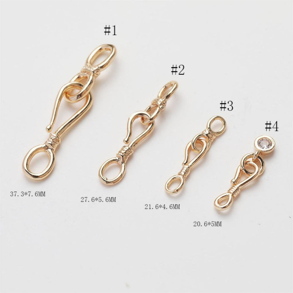 Fish Hook Clasp, Necklace Connector, 14K Gold/Silver Plated, Neckalce Bracelet Making Pendant, Jewelry Supply Finding JG008