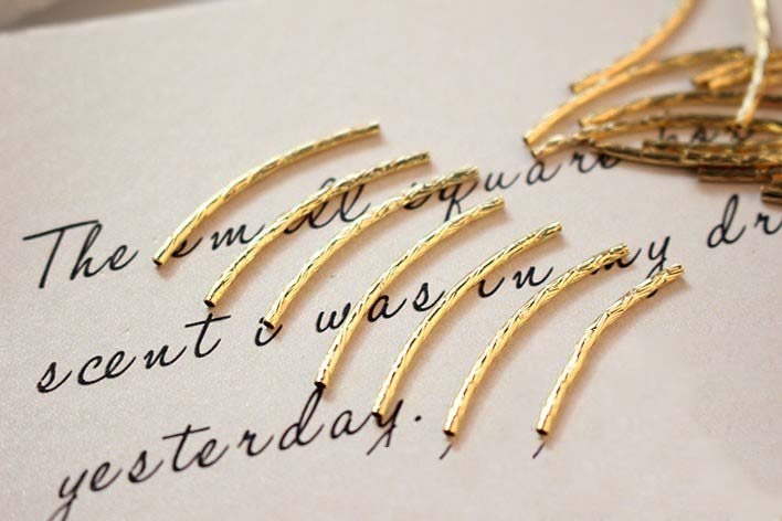 10pcs Tube Beads, Curved Spacer Beads, Curved Tube Beads, 14K Gold/Silver Plated, Bracelet Necklace Making Jewelry Finding GZ320